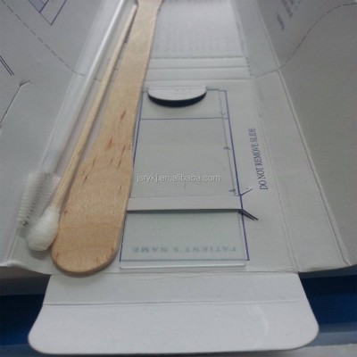 Disposable Sterile Pap Smear Test Kit For Gynecological Test Cotton Tipped Applicator Cervical Brush Wooden Cervical Scraper